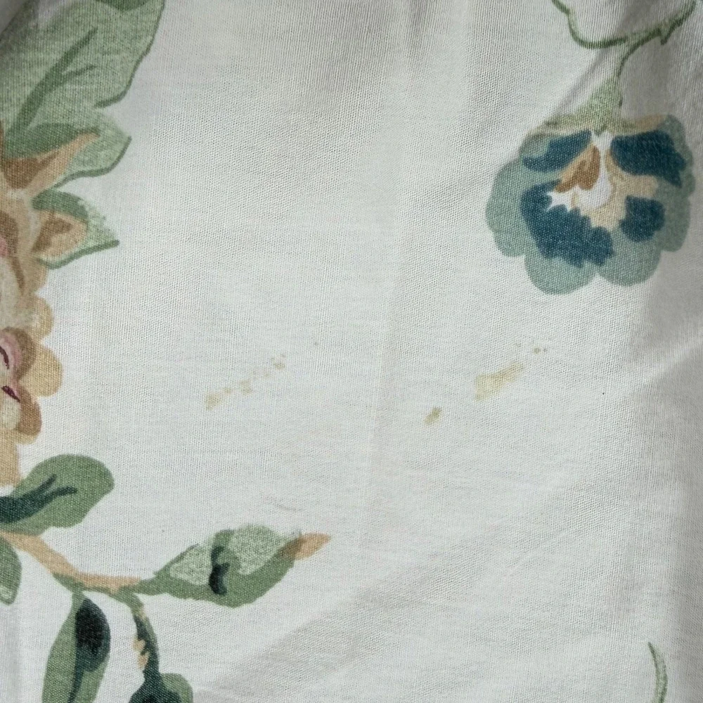 Vtg Royale Floral King Sheet Set 2pc 100% Cotton Cabbage Rose Cottage Chic USA